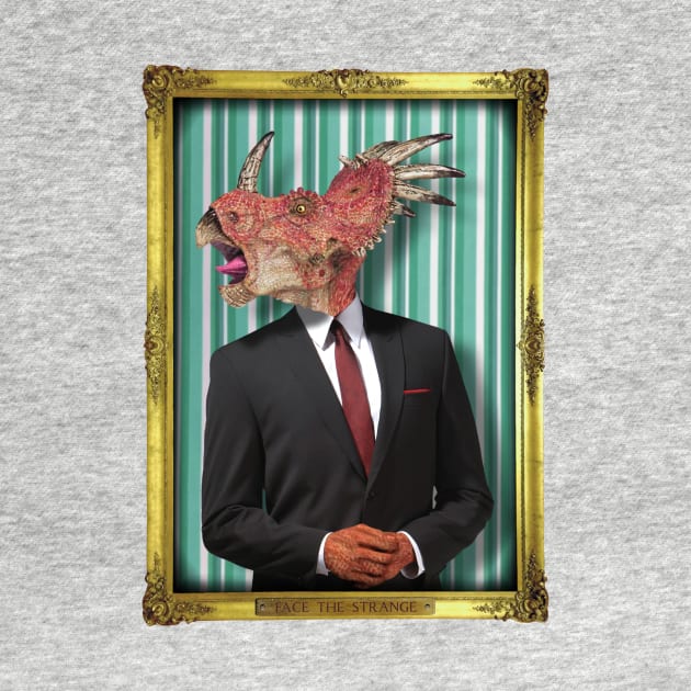 Styracosaurus Man in Vintage Frame by FaceTheStrange